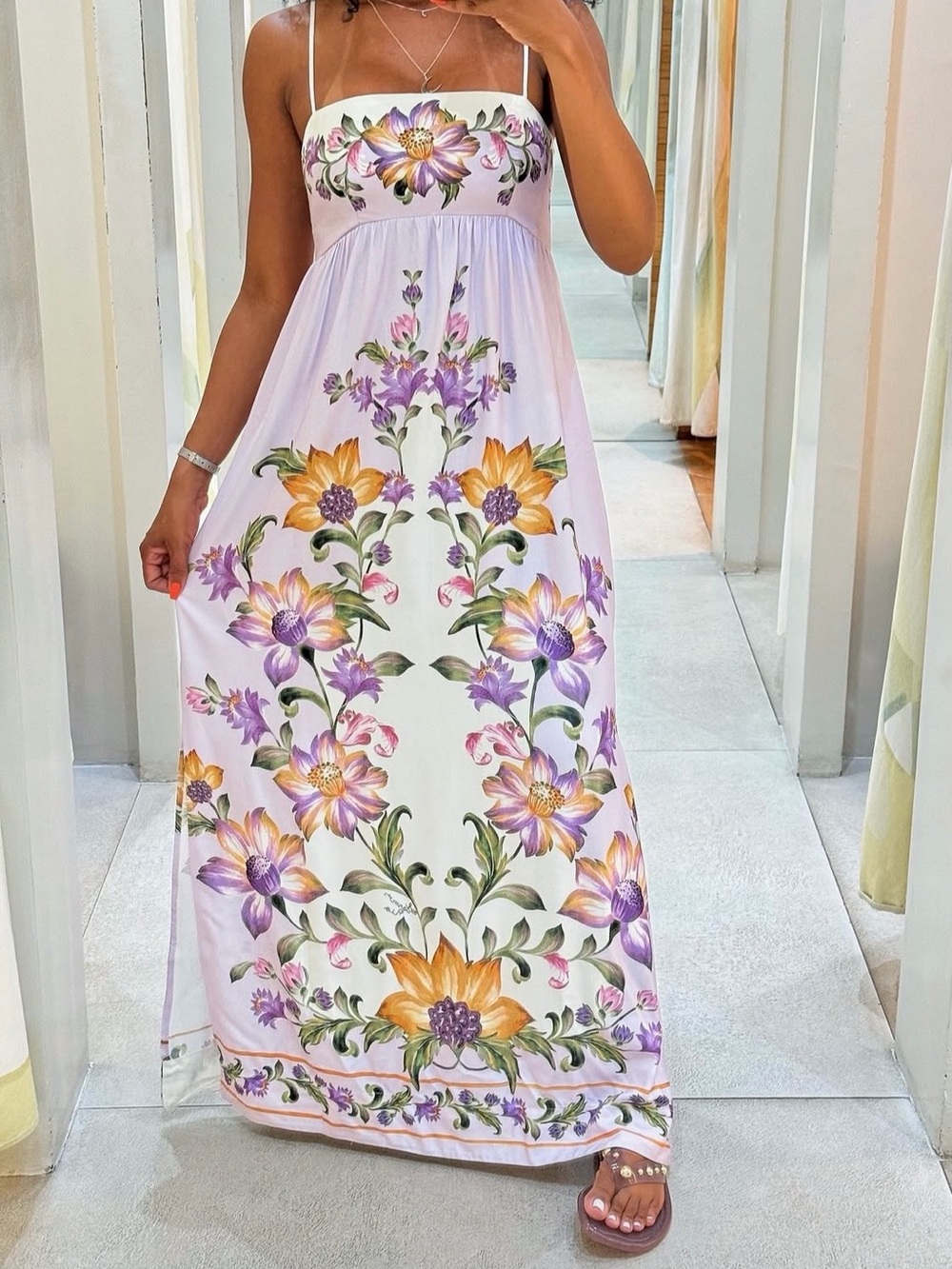 FARM Rio Lilac Maxi Dress Size XL